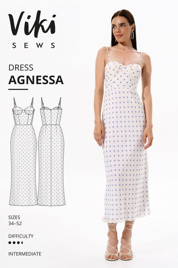 Abstract Dot Printed Silk Georgette - Bright White & Black