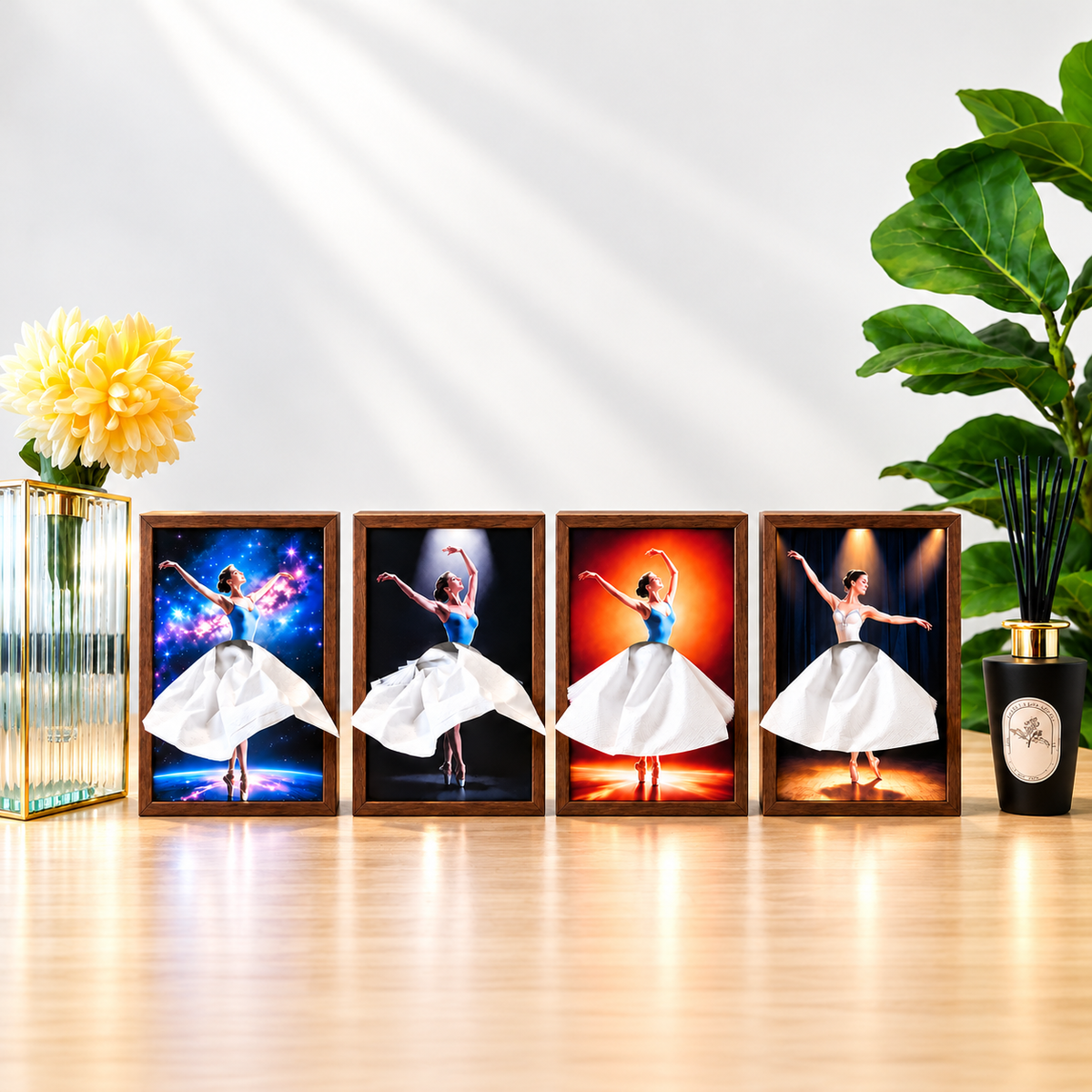 Ballet Dancer Wooden Tissue Box Holder