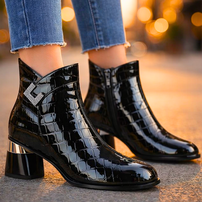 Gwyneth Lane Gator Ankle Boots