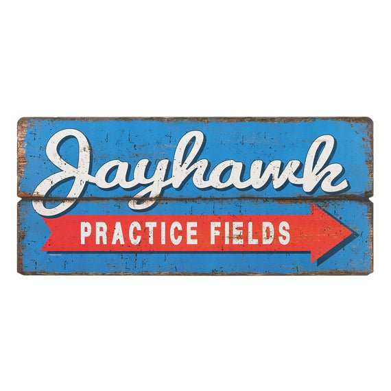 Jayhawk Practice Field Wood Wall Art - Wichita Home Outlet