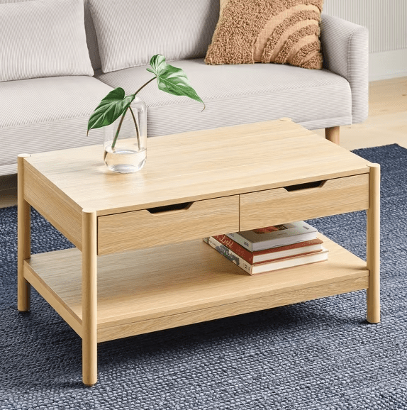 Scandi Coffee Tables Table With Drawers Natural - Wichita Home Outlet