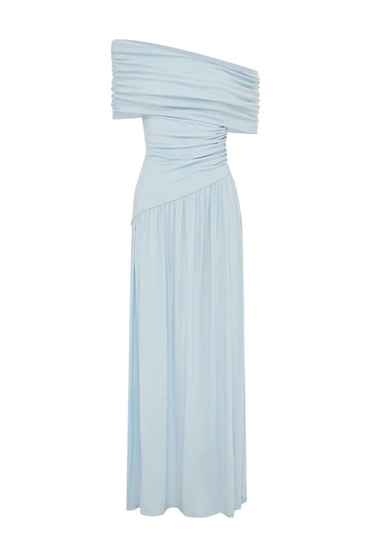 MALANI ONE SHOULDER MAXI DRESS - BLUE