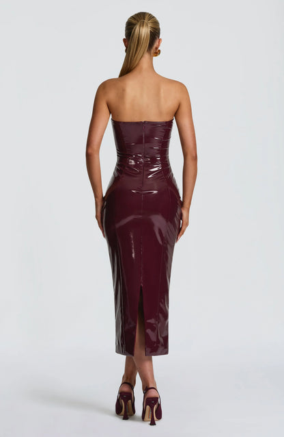 Amala Midi Dress - Cherry Lacquer