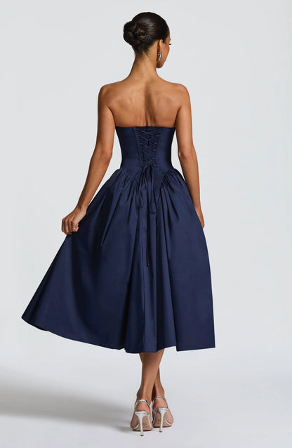 Darla Midi Dress - Navy