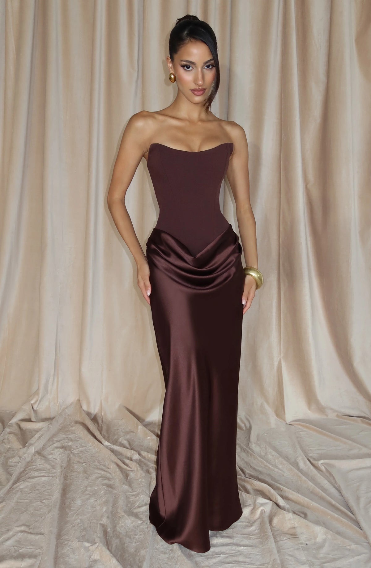 Maggie Maxi Dress - Plum Brown
