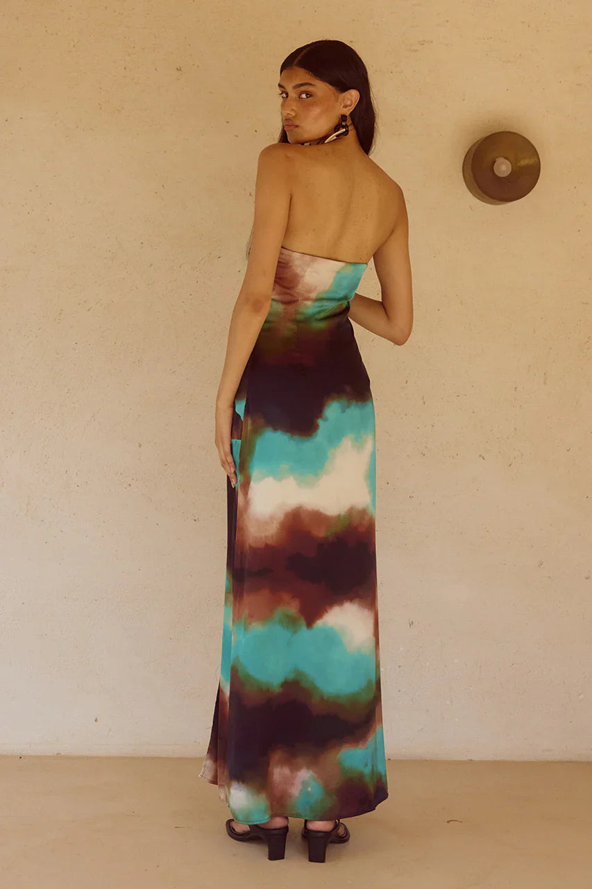 VEGA STRAPLESS MAXI DRESS - VEGA CHOCOLATE