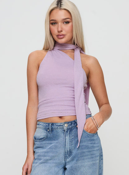 Anderstone Neck Tie Top Purple