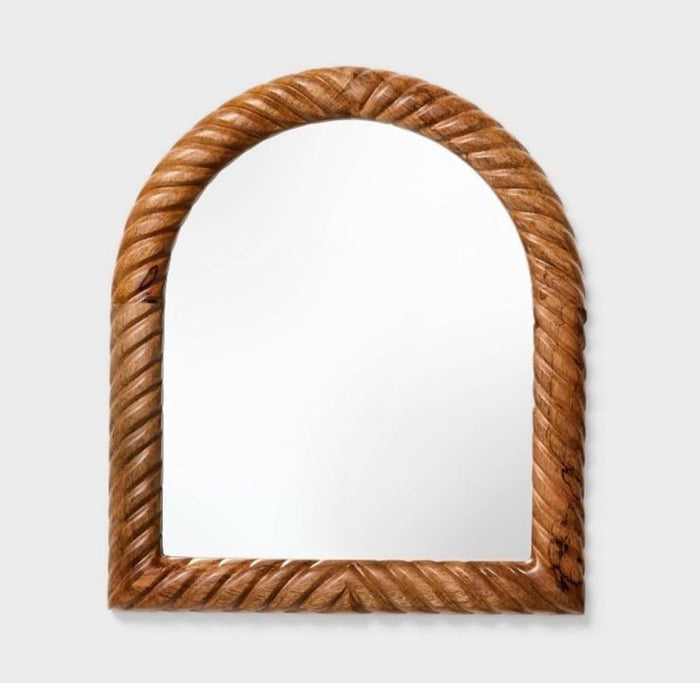 14” x 16” Textured Wood Mirror - Wichita Home Outlet
