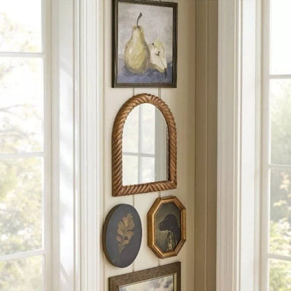 14” x 16” Textured Wood Mirror - Wichita Home Outlet