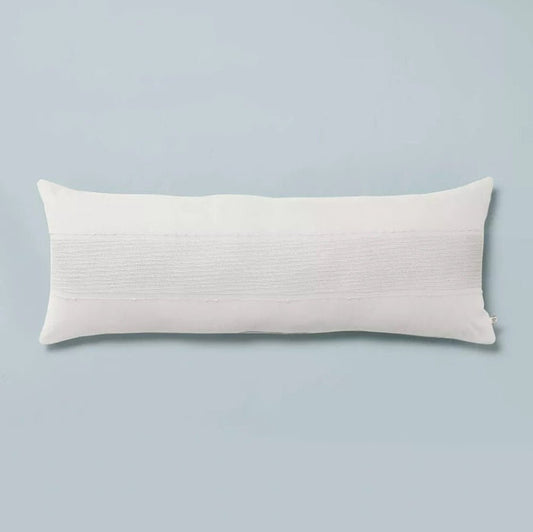 16"x42" Slub Center Stripe Oversized Lumbar Bed Pillow - Wichita Home Outlet