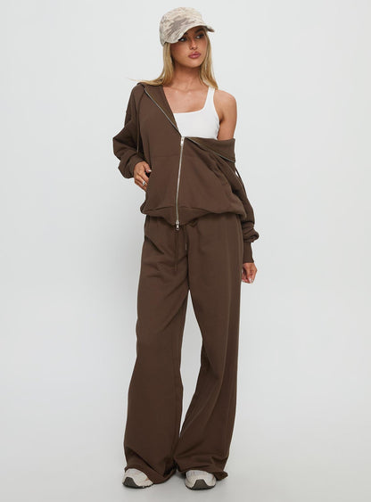 All Day Straight Leg Sweatpants Chocolate Brown