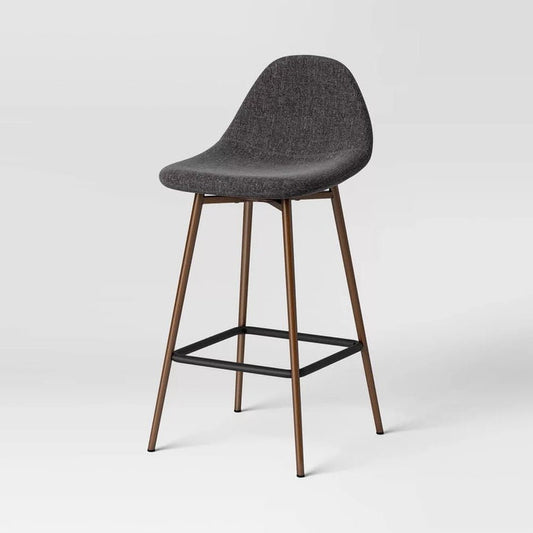 24.5" Copley Counter Height Barstool with Footrest - Dark Gray (Set of 2) - Wichita Home Outlet
