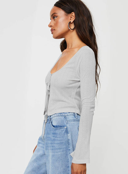 Barbaro Long Sleeve Top Grey