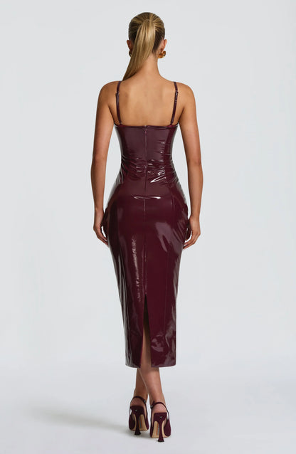 Amala Midi Dress - Cherry Lacquer