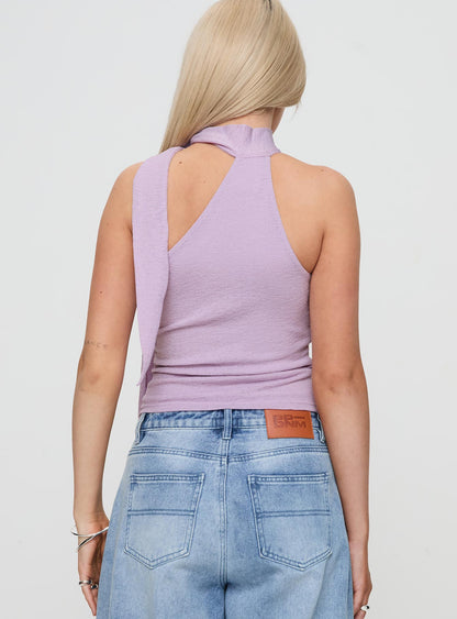 Anderstone Neck Tie Top Purple