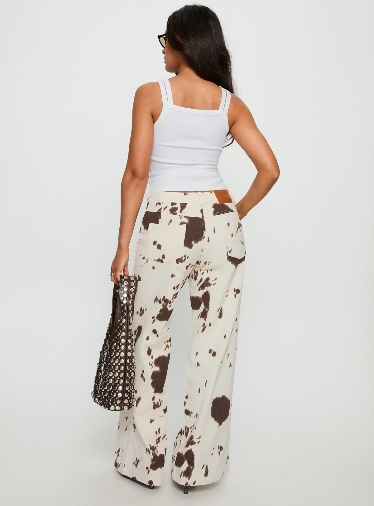 Big Dreamer Low Rise Straight Leg Jeans Cow Print