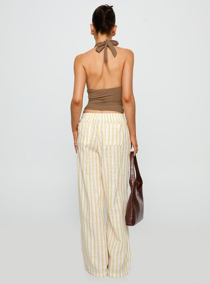 Beach House Pants Yellow Stripe