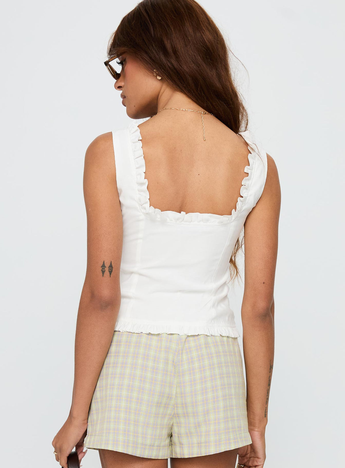 Almeda Button Up Top White