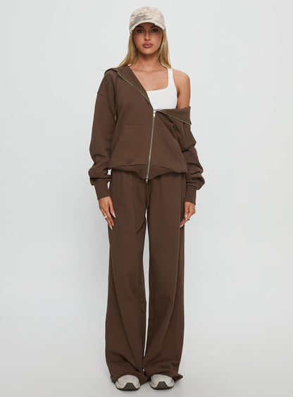 All Day Straight Leg Sweatpants Chocolate Brown
