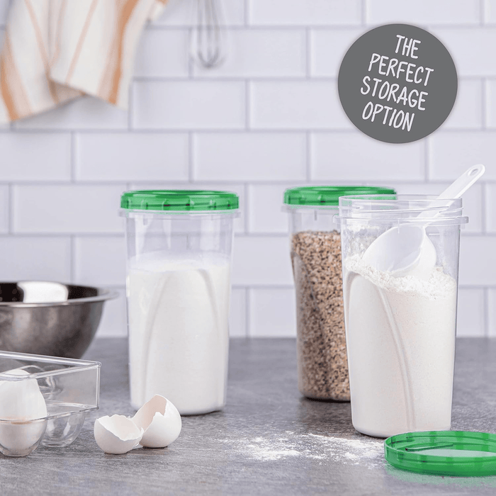 6 Pack Twist Cap Food Storage Containers with Clear Screw on Lid- 48 oz - Wichita Home Outlet
