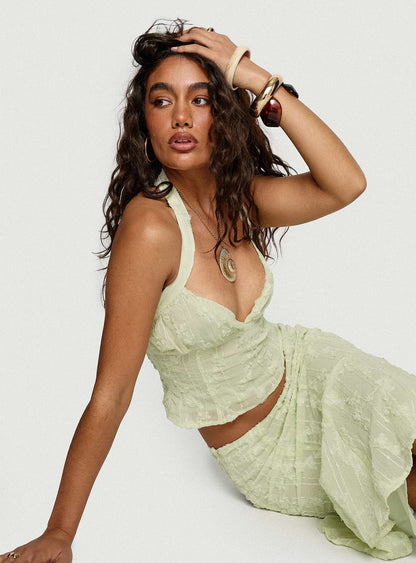 Aspyn Halter Top Sage