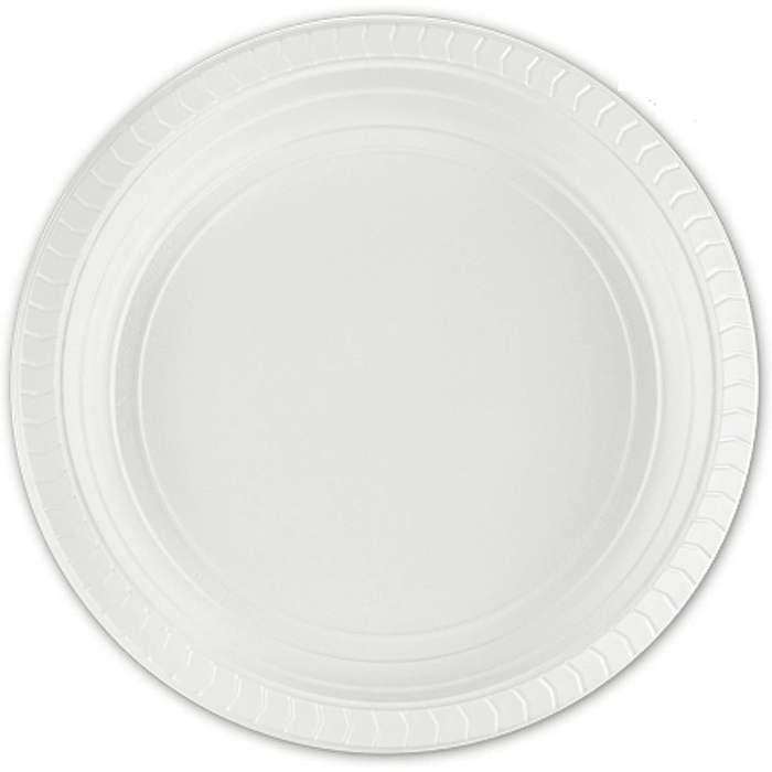7" Round Disposable Plastic Plates Dinner Plate - 100 pack - Wichita Home Outlet