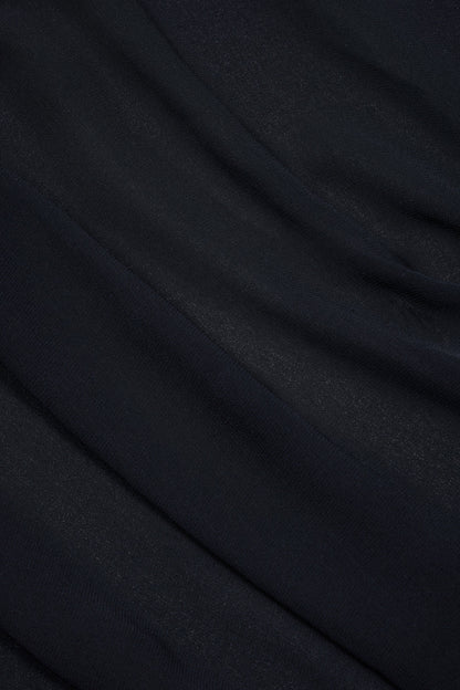 Cowl-Neck Mini Dress in Black