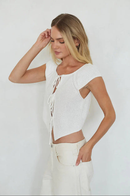 Bettina Front Tie Knit Top