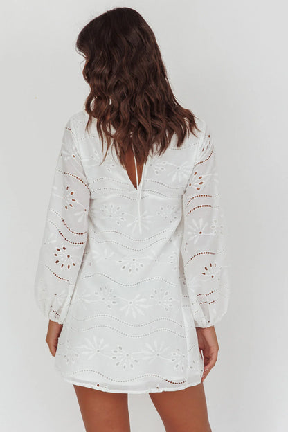 Long Weekend Eyelet Mini Dress White