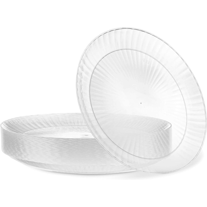 Clear Plastic Plate - 30 Pack - Wichita Home Outlet