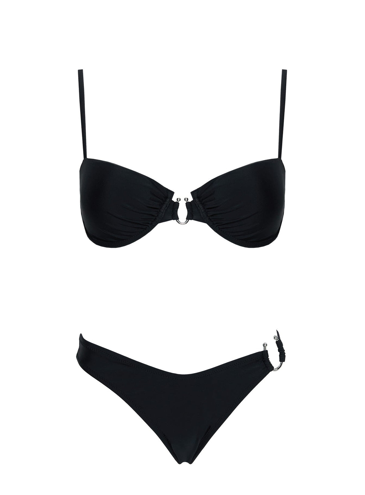 Alexea Hardware High Side Bikini Bottoms Black