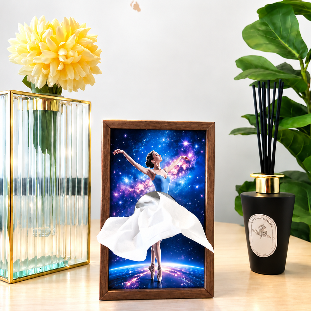 Ballet Dancer Wooden Tissue Box Holder