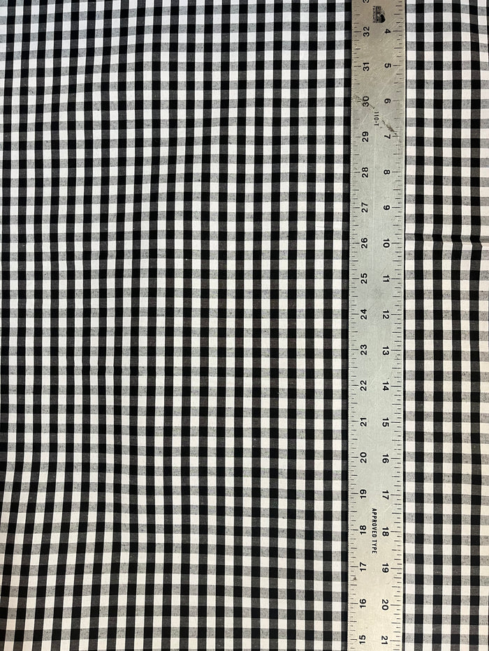 Gingham Poly Cotton - Black & White