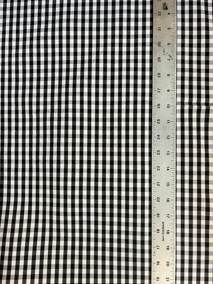 Gingham Poly Cotton - Black & White