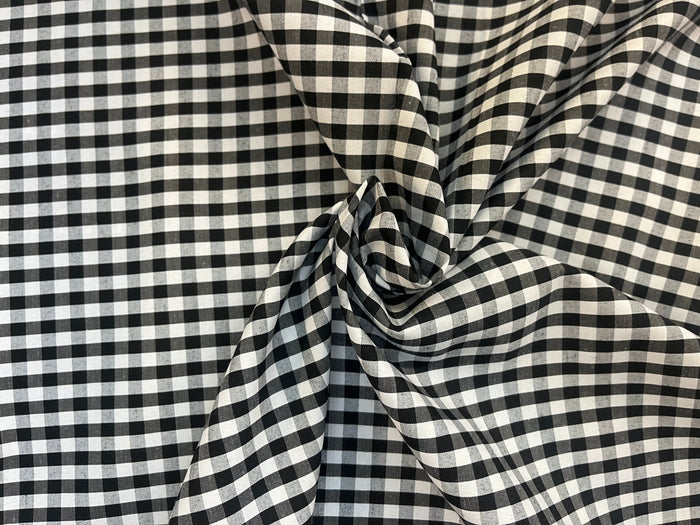 Gingham Poly Cotton - Black & White