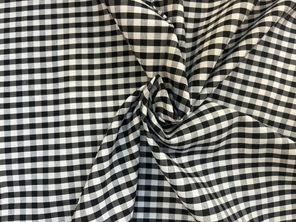 Gingham Poly Cotton - Black & White