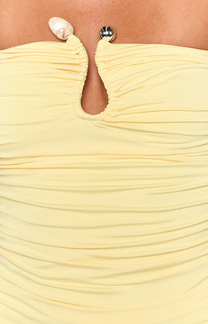 Mally Yellow Strapless Mini Dress