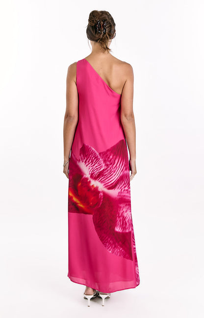 Paisleigh Pink Orchid One Shoulder Maxi Dress