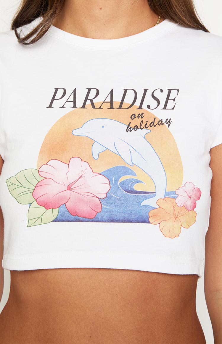Paradise On Holiday Cropped Tee