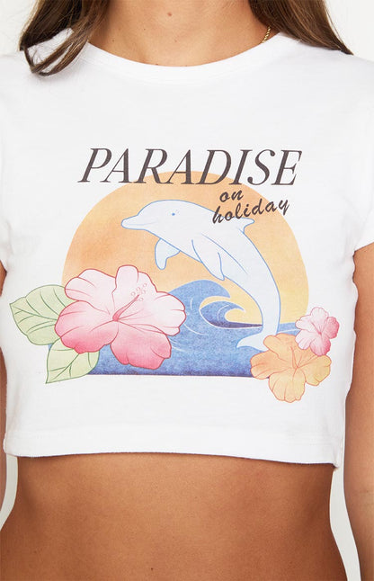 Paradise On Holiday Cropped Tee