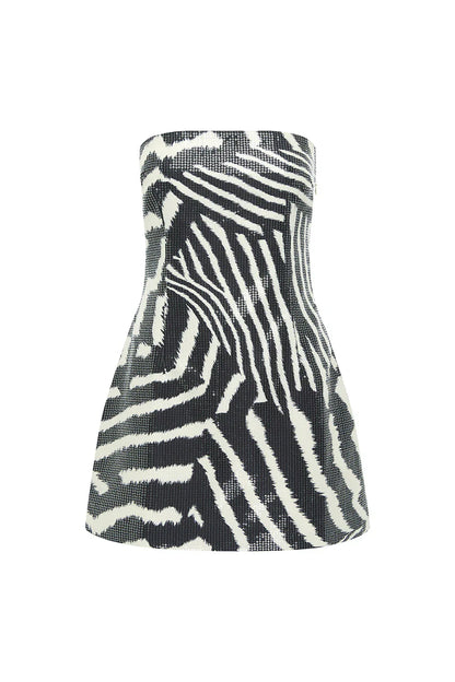 IBIZA STRAPLESS SEQUIN MINI DRESS - NOAH BLACK