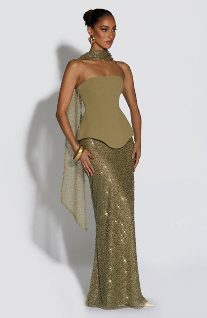 Allaire Maxi Skirt - Sage