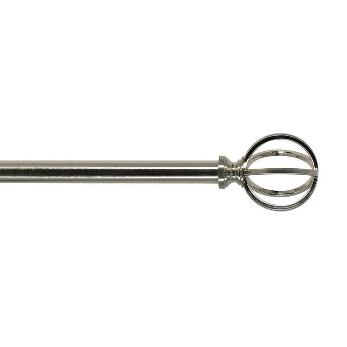 Ava Cage 3/4" Adjustable Curtain Drapery Rod - Brushed Nickel - 42" to 120" - Wichita Home Outlet