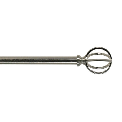 Ava Cage 3/4" Adjustable Curtain Drapery Rod - Brushed Nickel - 42" to 120" - Wichita Home Outlet