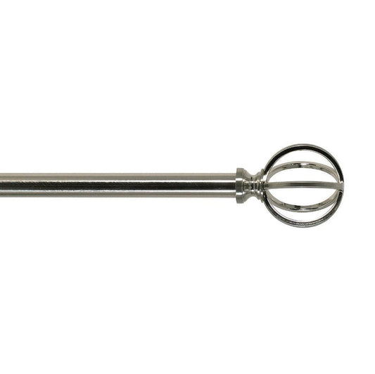 Ava Cage 3/4" Adjustable Curtain Drapery Rod - Brushed Nickel - 42" to 120" - Wichita Home Outlet
