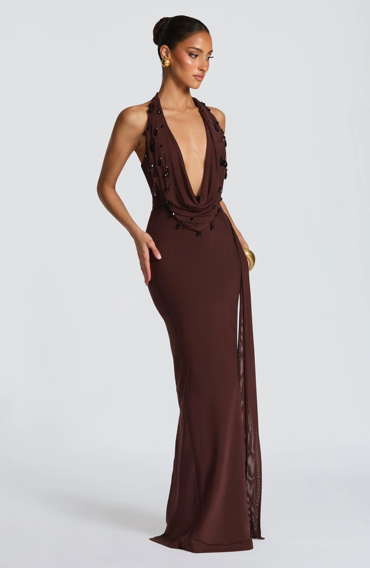 Fabia Maxi Dress - Plum Brown