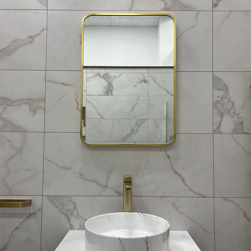 Brushed Brass 700mm x 500mm Plain Frame Mirror