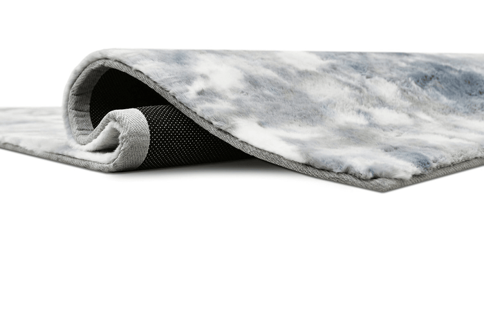 Bunny Faux Fur Area Rug - Tie Dye Grey - 5' x 7' - Wichita Home Outlet