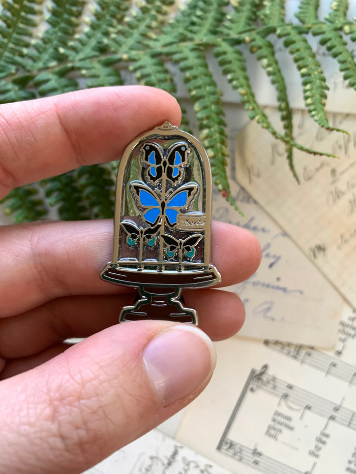 Butterfly dome enamel pin