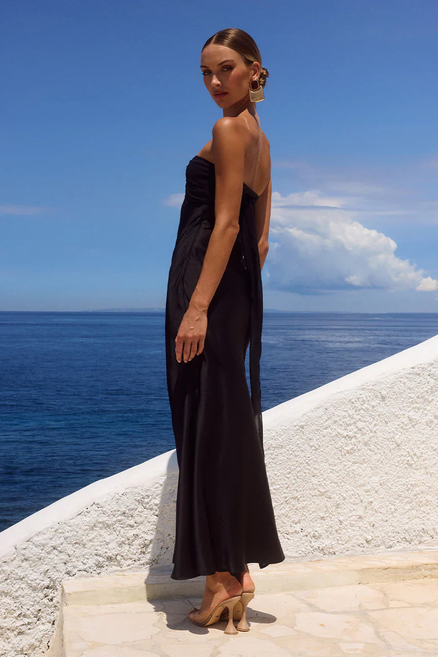 KADIE OFF SHOULDER MAXI DRESS - BLACK